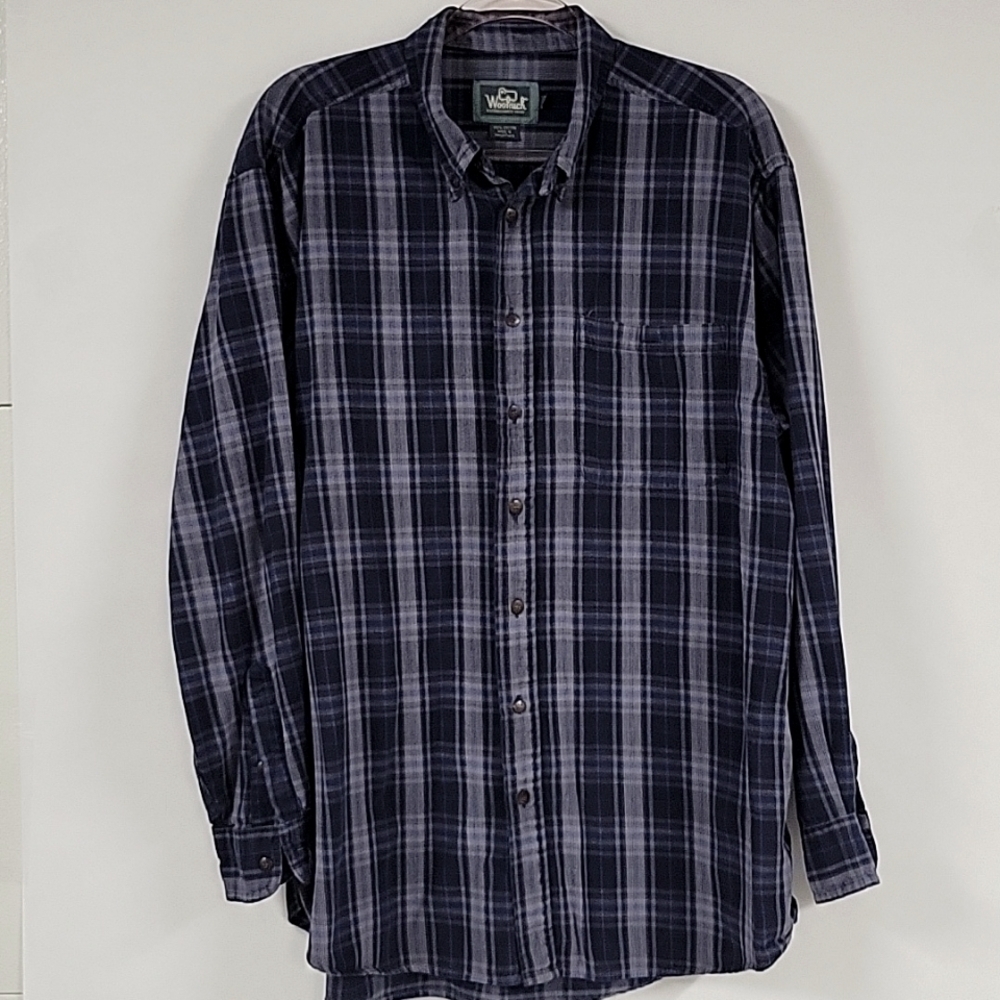 Woolrich Men's Light Flannel Shirt, Button-Down, 100% Cotton, Size Xl